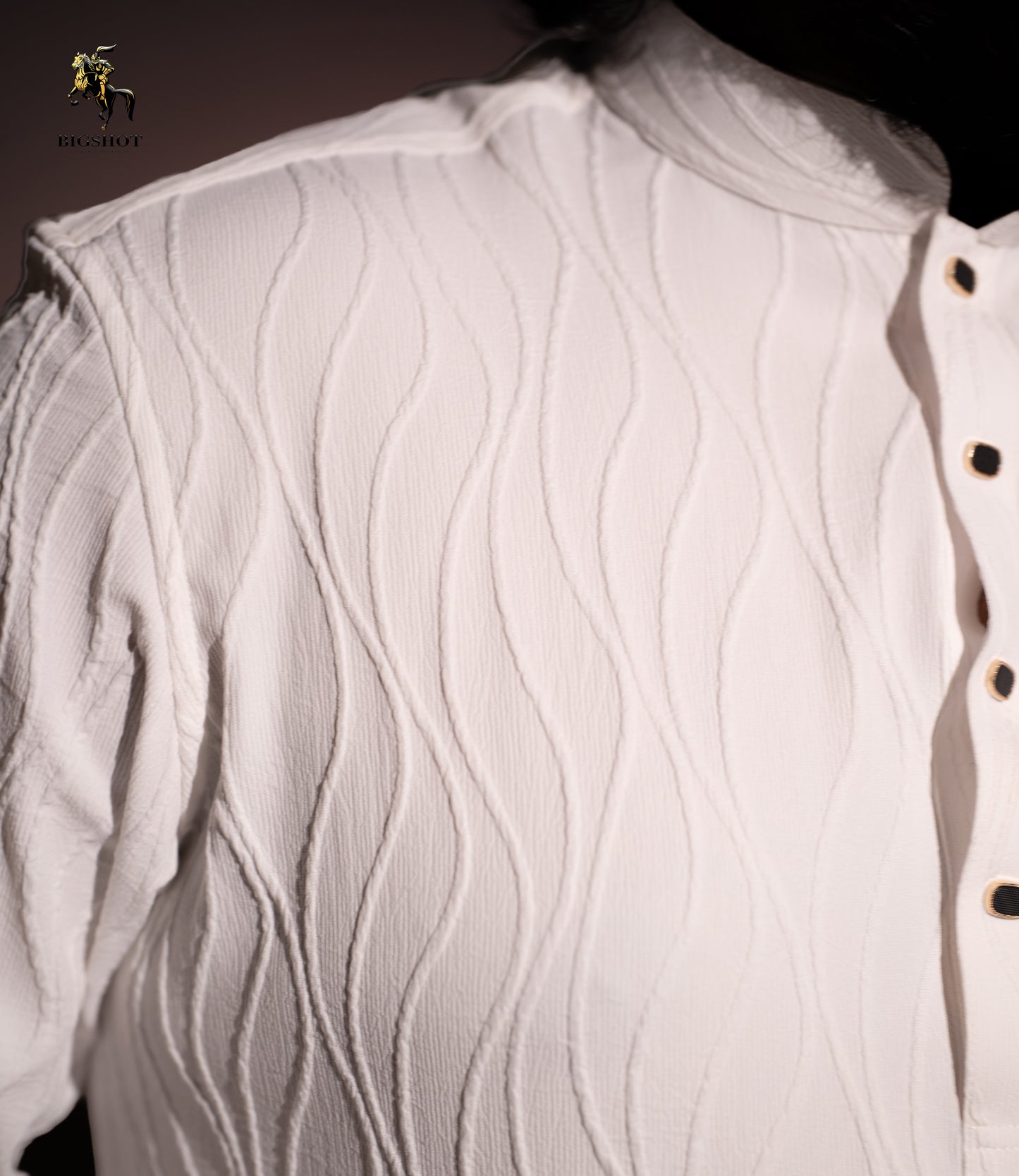 White Popcorn Panjabi - Elegance