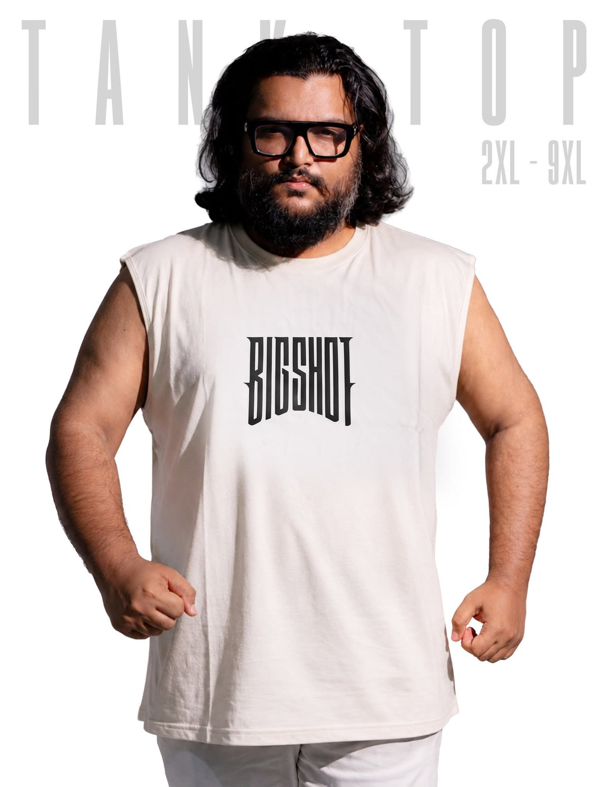 Tank Top BIGSHOT Active - Off White Chest Text