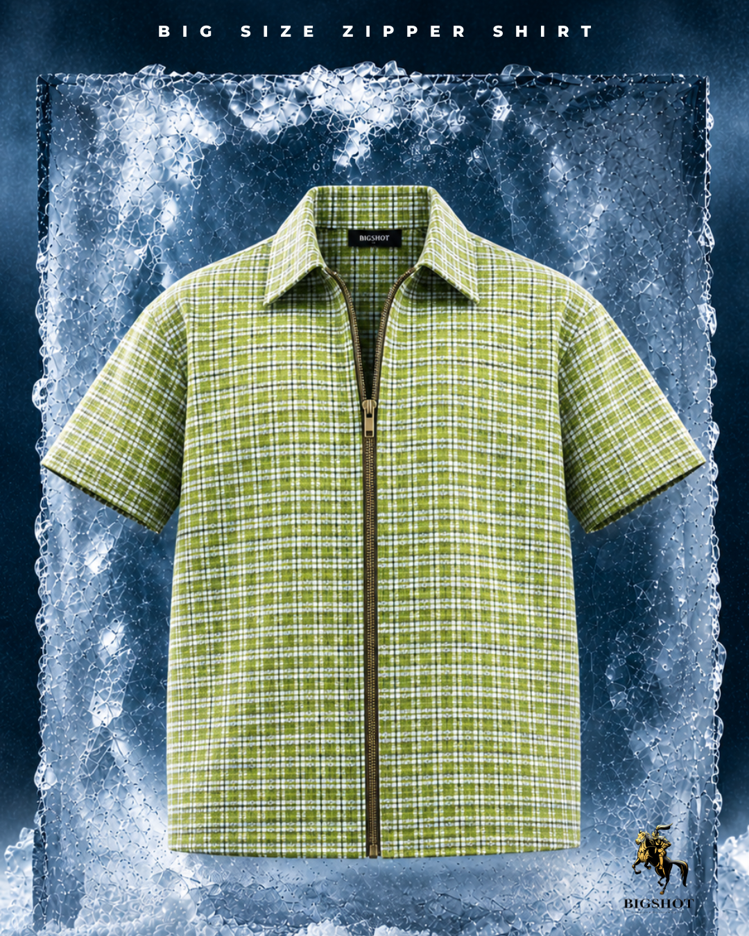 Half Sleeve Zipper Shirt - Lemon