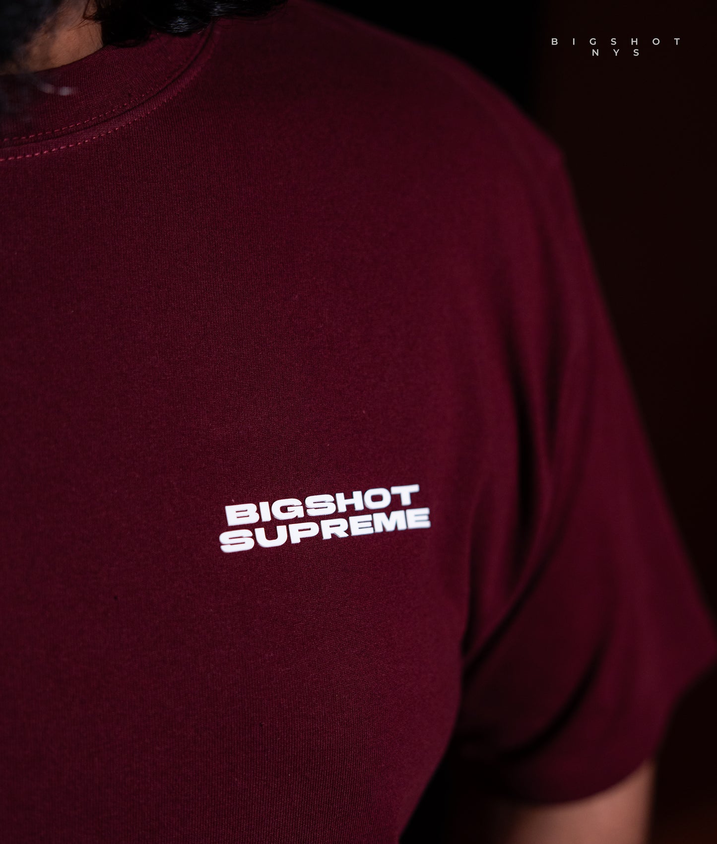Big Size Drop Shoulder - Maroon BIGSHOT Supreme