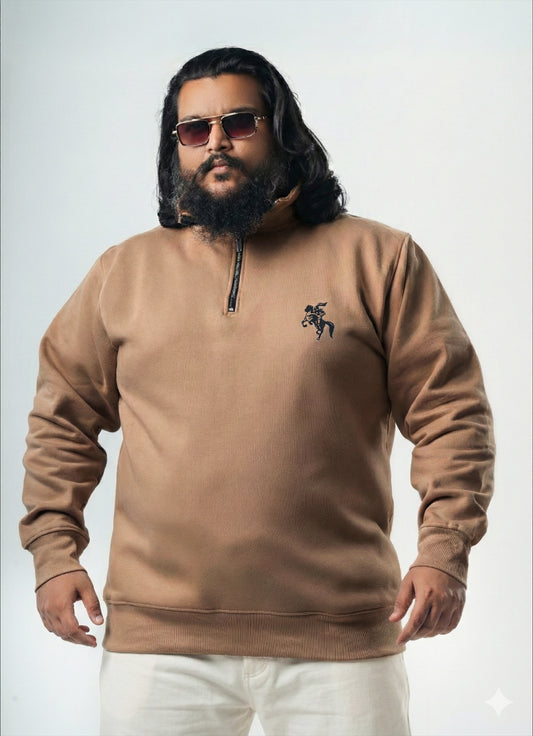 Half Zipper Jacket (D1) - Charcoal Mocha