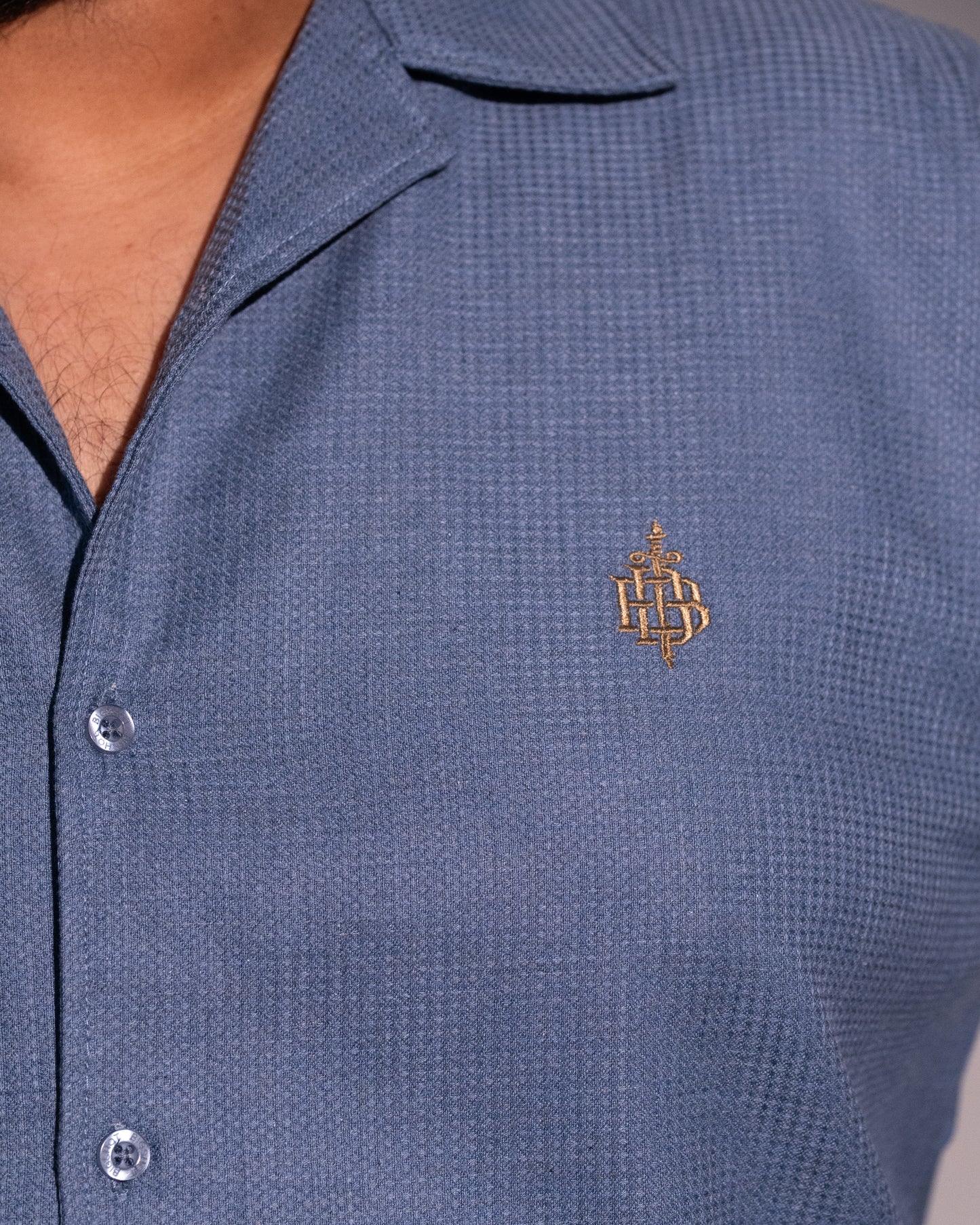 Mystic Blue Half Sleeve Cuban Shirt