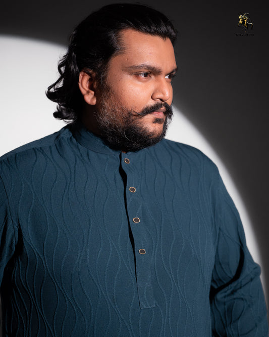 Forest Green Popcorn Panjabi - Elegance