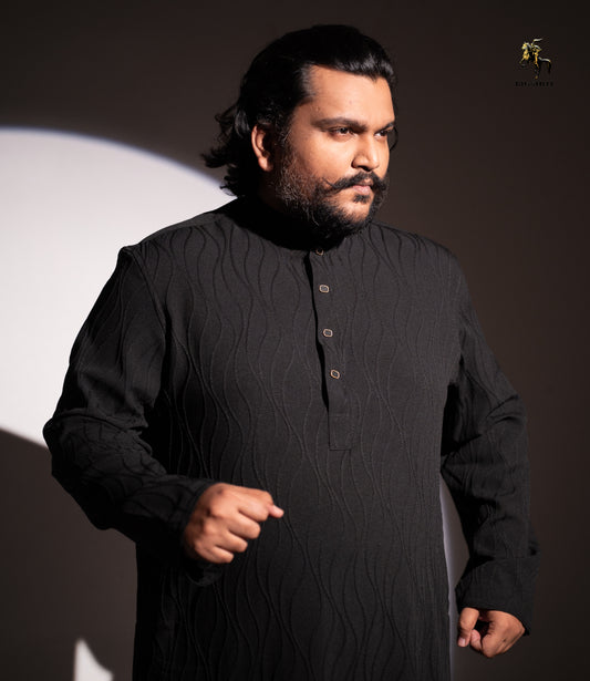 Black Popcorn Panjabi - Elegance