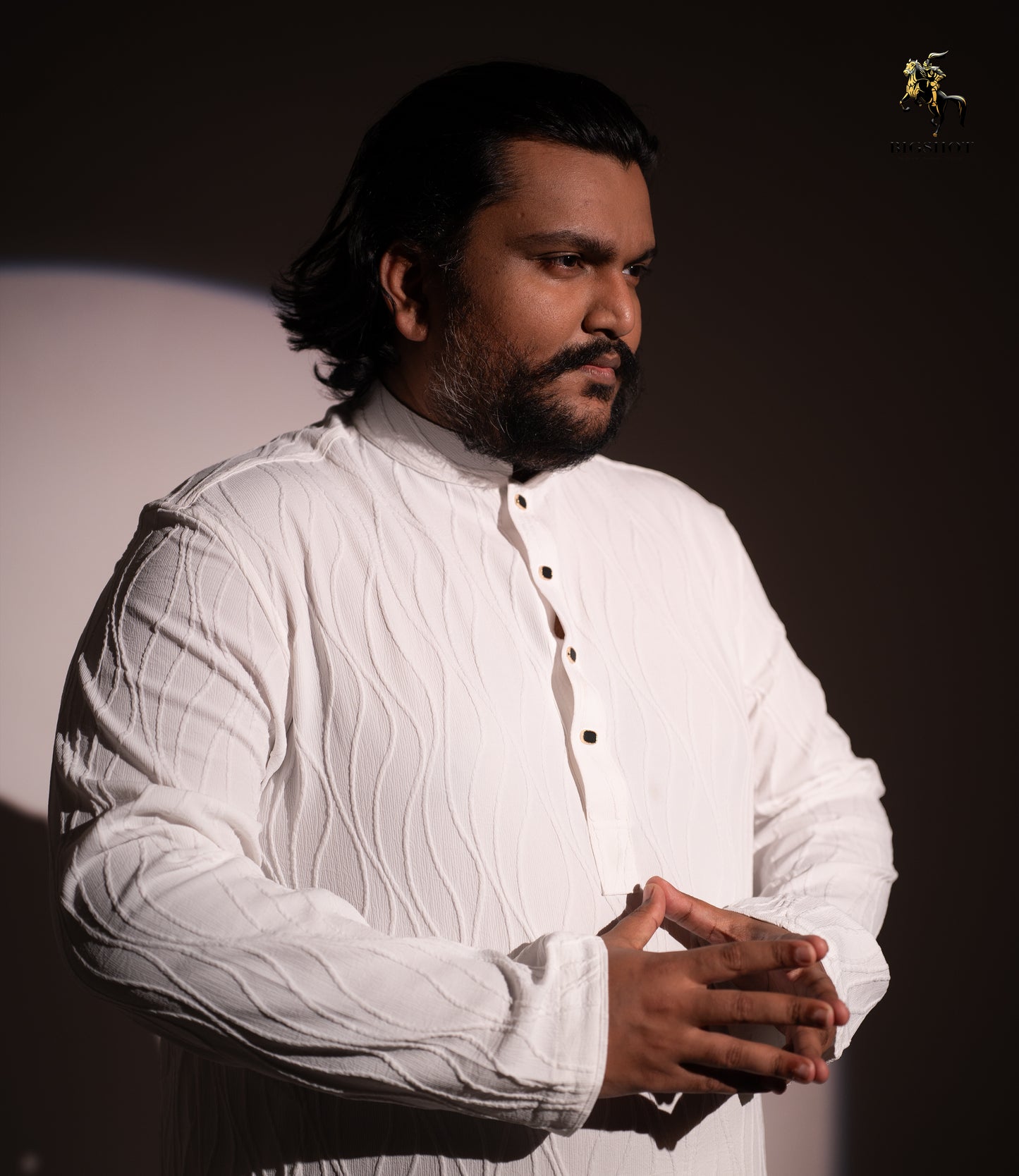 White Popcorn Panjabi - Elegance