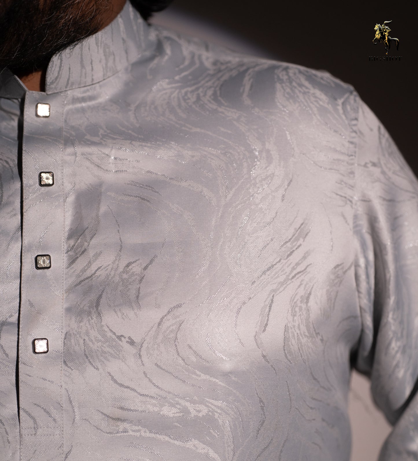 Frosted Silver Luxury Panjabi - NYS Edition