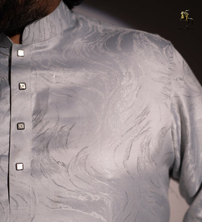 Frosted Silver Luxury Panjabi - NYS Edition