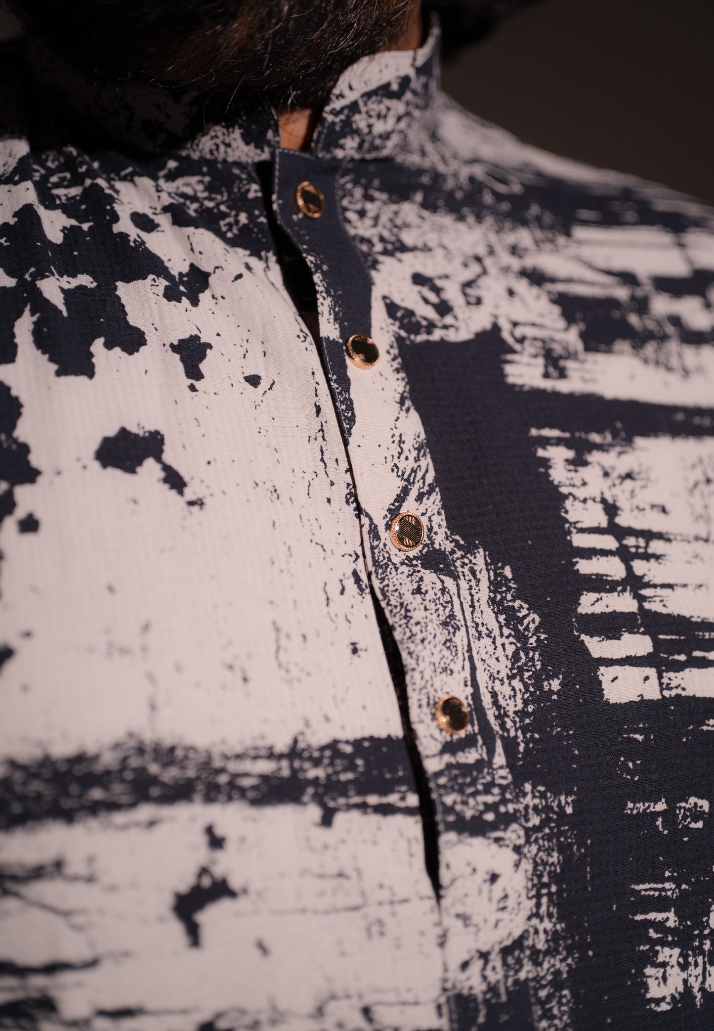 Black-Beige Abstract Panjabi