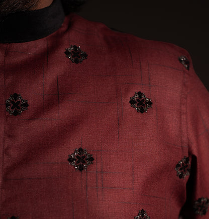 Maroon Velvet Luxury Panjabi - Epic Edition (Pre Order)