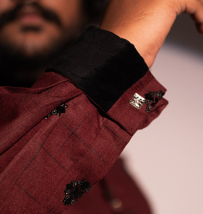 Maroon Velvet Luxury Panjabi - Epic Edition (Pre Order)
