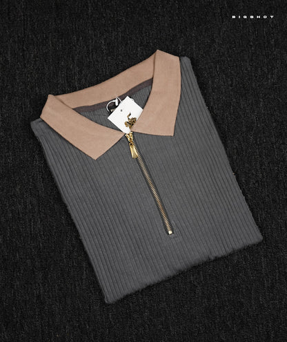 Luxury Old Money Polo - Ash Beige