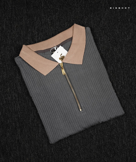 Luxury Old Money Polo - Ash Beige