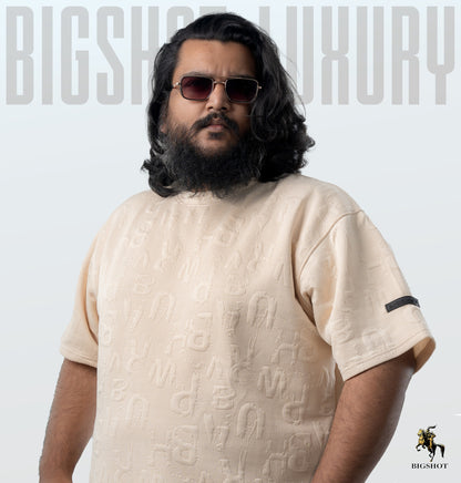 Luxury Drop Shoulder - Alphabet Series - Cream White