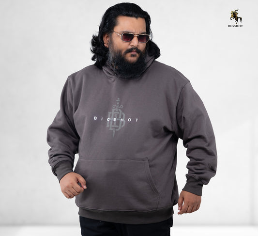 Big Size Hoodie (D4) - Charcoal Brown