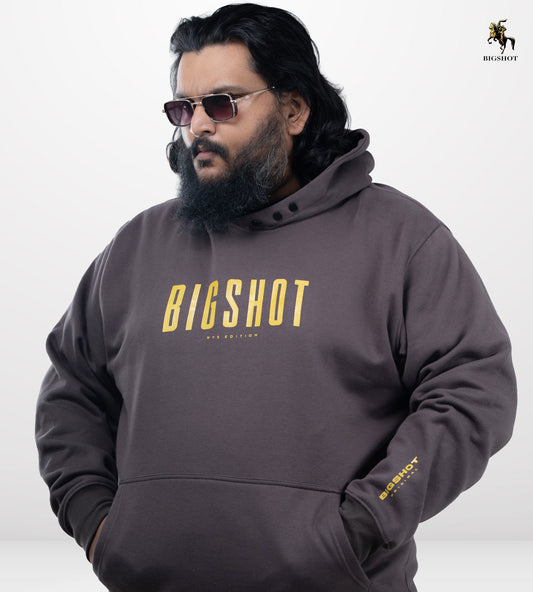 Big Size Hoodie (D1) - Charcoal Brown