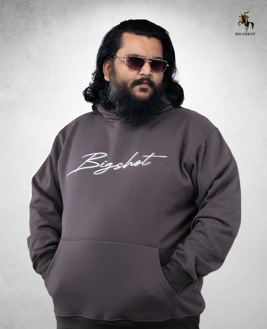 Big Size Hoodie (D3) - Charcoal Brown
