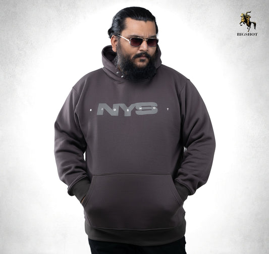 Big Size Hoodie (D2) - Charcoal Brown