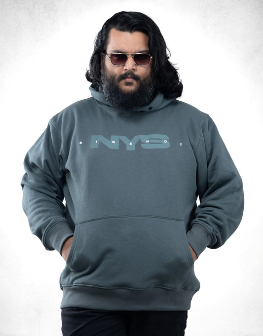 Big Size Hoodie (D2) - Charcoal Teal