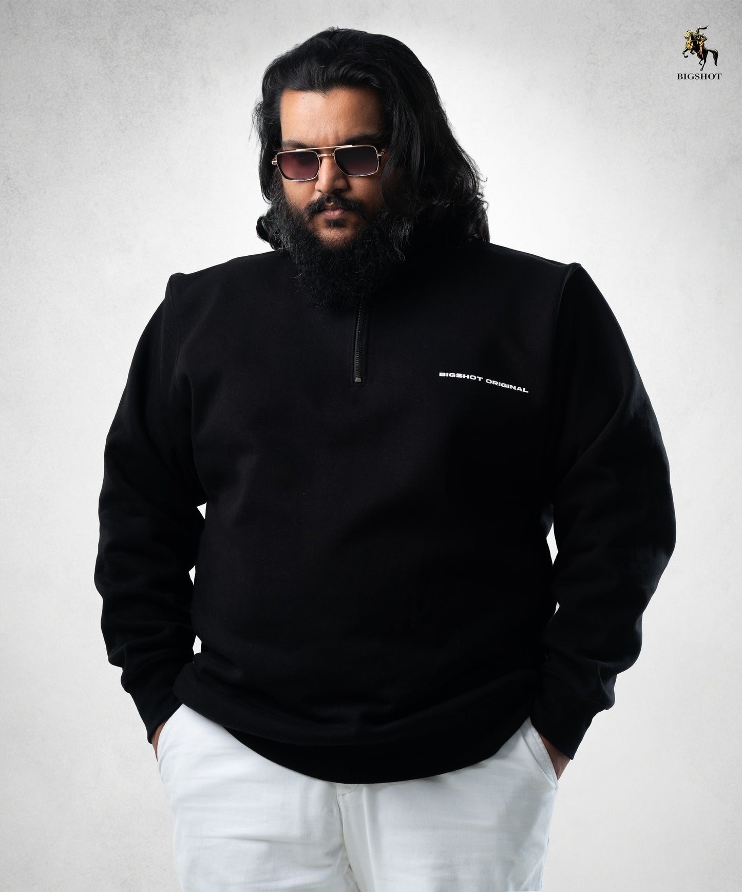 Half Zipper Jacket (D2) - Black