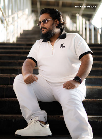 Luxury Old Money Polo - White Black