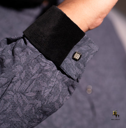 Gray Leaf Pattern Panjabi - Elegance Edition