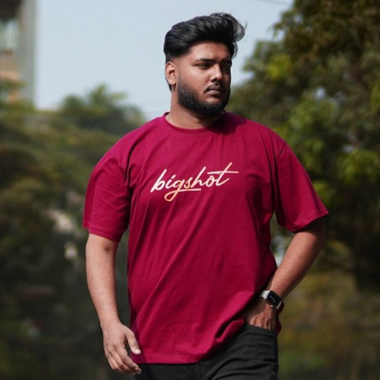 Big Size T-Shirt - D3 - Maroon