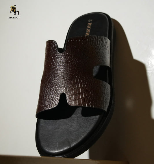 Leather Slide - D2 - Brown