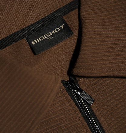 Big Size Old Money Polo - Brown Coffee