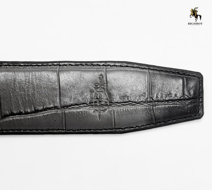 Leather Belt - Ash Black Texture