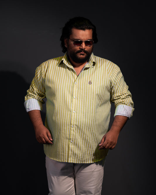 Lime Stripe Luxury Full Sleeve Shirt