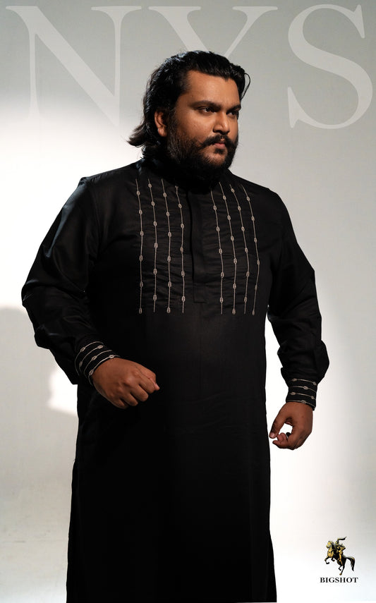 Heavy Black Gold Embroidered Luxury Panjabi - NYS Edition (Pre Order)