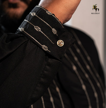 Heavy Black Gold Embroidered Luxury Panjabi - NYS Edition