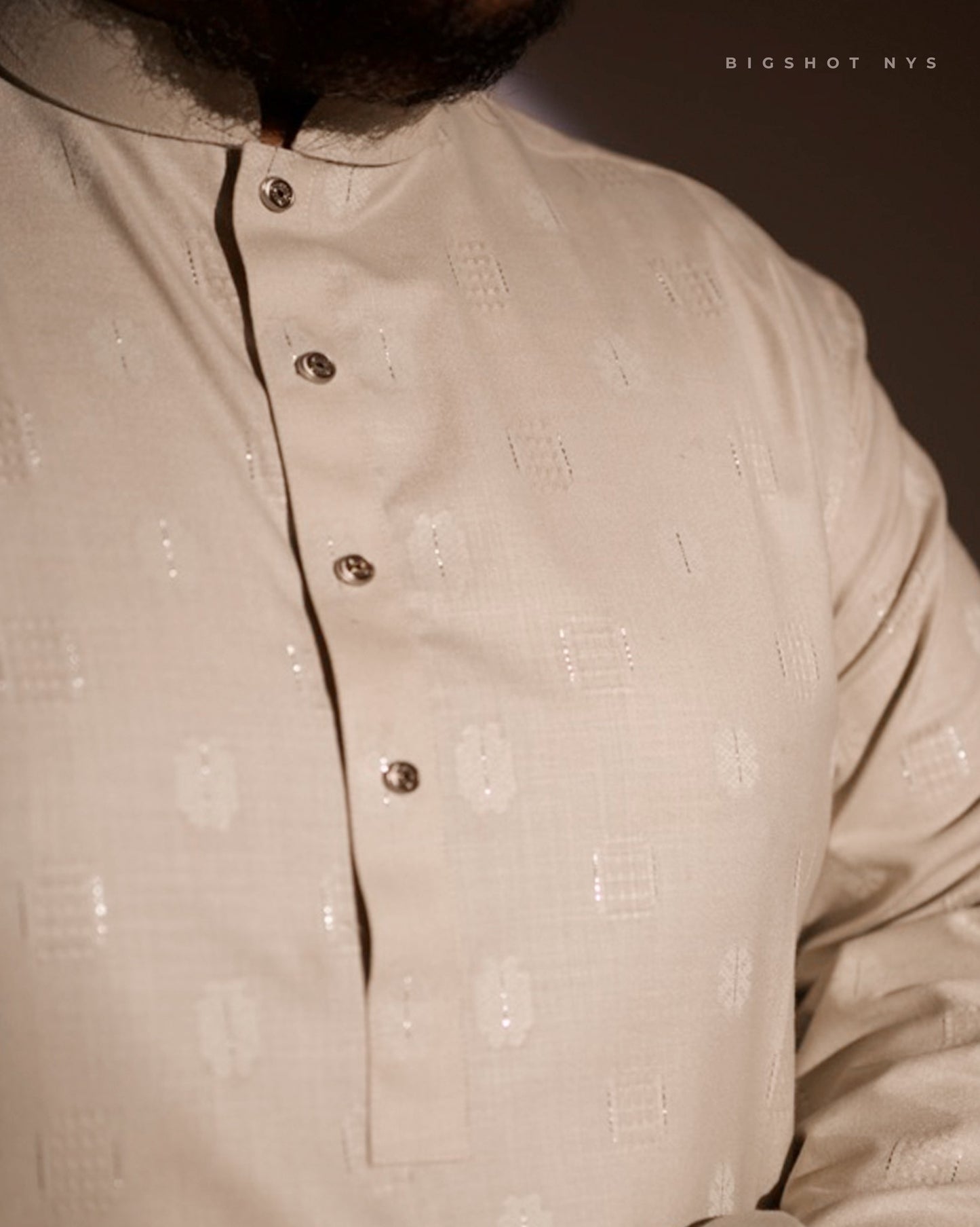 Deep Silver Line Luxury Panjabi - NYS Edition