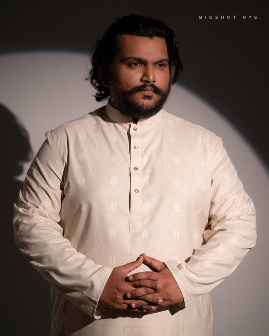 Deep Silver Line Luxury Panjabi - NYS Edition