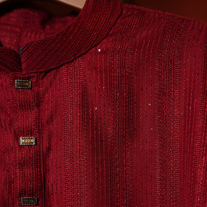 Royal Red Sequins Panjabi - Royale Edition