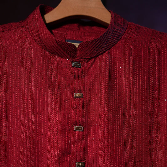Royal Red Sequins Panjabi - Royale Edition