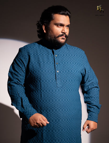 Elite Popcorn Sea Green Panjabi - KING Edition