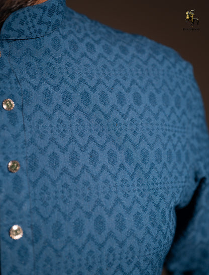 Elite Popcorn Sea Green Panjabi - KING Edition