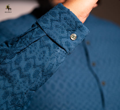 Elite Popcorn Sea Green Panjabi - KING Edition