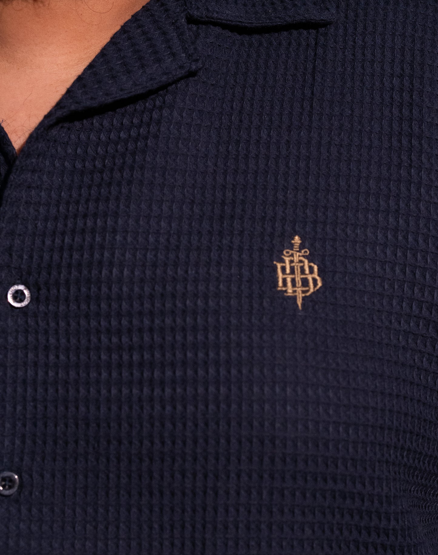 Navy Grey Half Sleeve Cuban Shirt