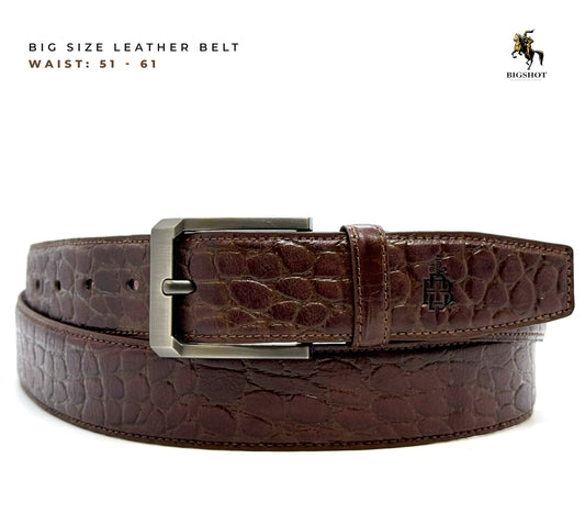 Leather Belt - Brown Big Texture