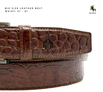Leather Belt - Brown Big Texture