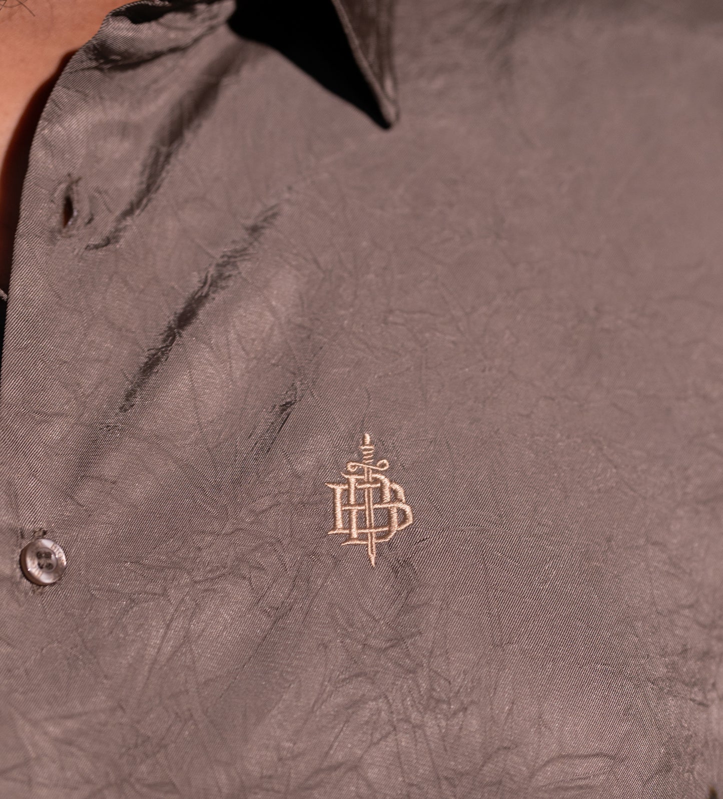 Mocha Veins Texture Full Sleeve Shirt