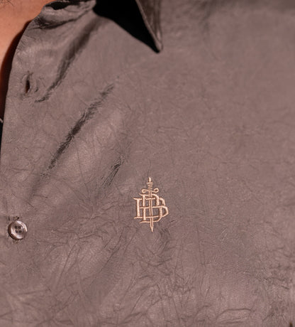 Mocha Veins Texture Full Sleeve Shirt