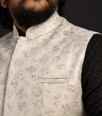 BIG SIZE Waist Coat - Off-White