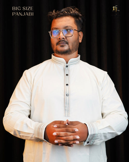 White Ambroidery Panjabi