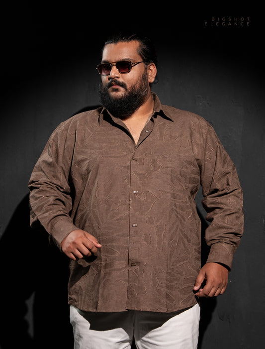 Beige Brown Full Sleeve Shirt