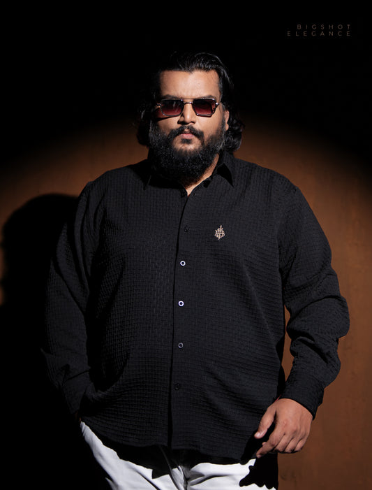 Black Popcorn Full Sleeve Shirt