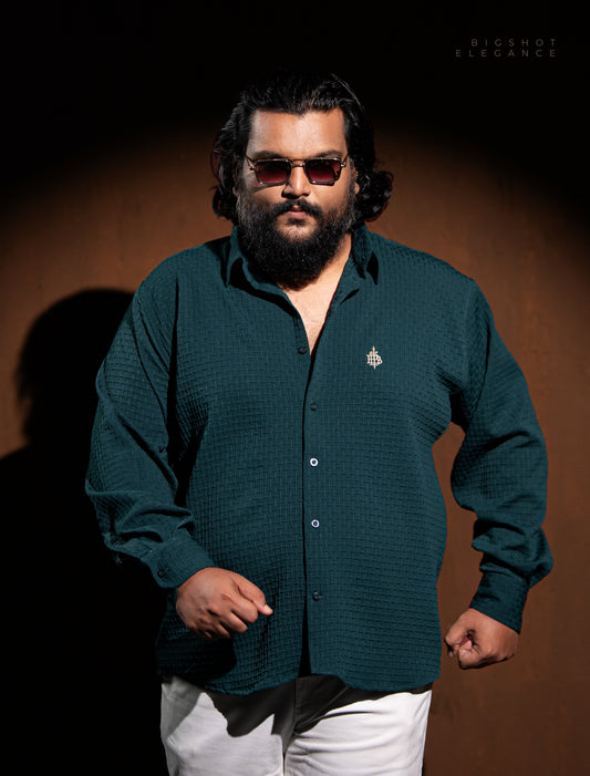 Bottle Green Popcorn Full Sleeve Shirt