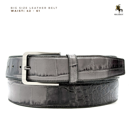 Leather Belt - Ash Black Texture
